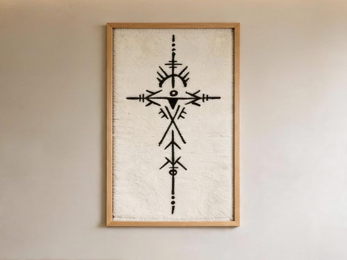 A design sketch beside dyed wool samples