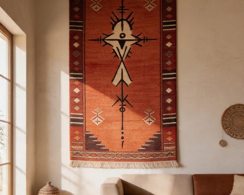 A Taznakht wall rug in a Entryway